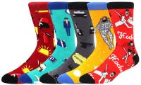 Calcetines de tubo medio para hombre y mujer, medias divertidas e informales, de algodón, coloridas, con diseño de animales de Halloween, 5 pares - details 13