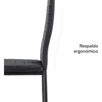 Sillas de Comedor de 4 Piezas Elegantes Resalto Alto, Asiento Ergonómico, Diseño con Costuras Decorativas Material de Piel Sintética, Estructura de Acero - details 11