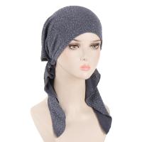 Nuevo sombrero preatado brillante para mujer, Hijab musulmán, turbante, pañuelo para la cabeza de cola larga, gorros, gorro para quimio para la caída del cabello, pañuelos para envolver la cabeza - details 10