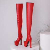 Botas Largas de Cuello Alto para Mujer Zapatos de Tacón Alto, Impermeables, Lining de Cuero Sintético, Cierre Lateral - details 20
