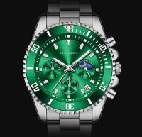 Reloj Nórdico para Hombre Función de Cuarzo Multifunción, Calendario, Fase Lunar, Resistente al Agua, Pulsera de Acero Inoxidable Elegancia para Oficina y Tiempo Libre - details 2