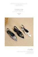 Zapatos a cuadros de tacón bajo con hebilla de metal poco profundos estilo francés nuevo para mujer - details 25