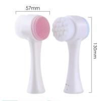 Cepillo de limpieza facial de silicona doble 3D, cepillo manual de masaje facial, cepillo exfoliante de cerdas suaves, cepillo de lavado facial de doble cara - details 0