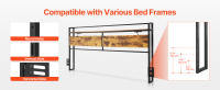 Cabecera SucceBuy para cama tamaño King - Altura ajustable con estante de almacenamiento, cabecera independiente tamaño King equipada con tomacorrientes y puerto USB para varios marcos de cama, en negro y marrón - details 4