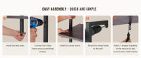 SucceBuy Estante de 5 niveles, 24 x 11,8 pulgadas, montaje en pared, madera rústica, almacenamiento, negro, espacios de vida - details 3