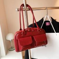 Bolso de mano de moda informal de cuero de PU vintage con diseño de doble bolsillo para mujer - details 15