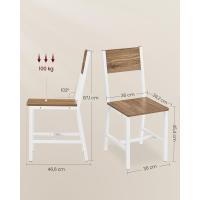 Juego de 2 Sillas de Comedor Marco de Acero, Estilo Industrial Marrón Rústico y Negro Tinta LDC092B01V1 - details 20