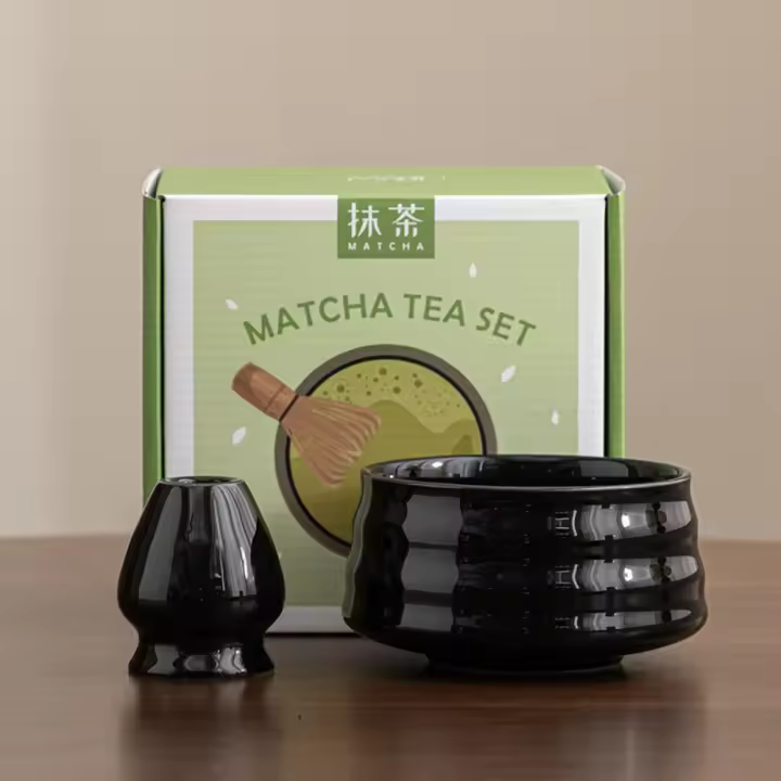 Con pico Matcha, juego de cuencos Matcha de 2 piezas, soporte para tamiz de cerámica, juego de té Matcha, accesorios para juego de té, herramientas para hacer té de la dinastía Song - 1