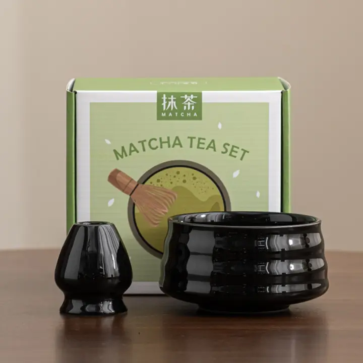 Con pico Matcha, juego de cuencos Matcha de 2 piezas, soporte para tamiz de cerámica, juego de té Matcha, accesorios para juego de té, herramientas para hacer té de la dinastía Song - 1