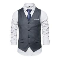 Chaleco de traje azul, chaqueta chalecos sin mangas de negocios para hombre, talla asiática S-6XL, chaleco para fiesta de boda, rojo, morado, negro y gris - details 8