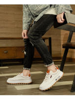 Plataforma de aumento de altura con cordones casual moda deportiva cuero superior transpirable versátil tendencia zapatos para hombres - details 7