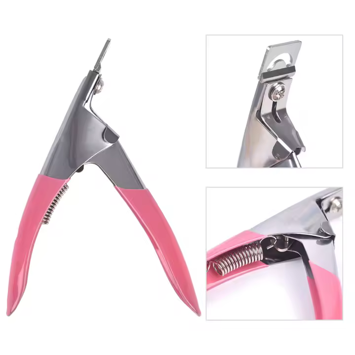Tijeras de Manicura KADS en Rosa para Arte de Uñas Cortador de Borde en Acero Inoxidable Herramienta de Manicura para Punta de Uñas Falsas - 1
