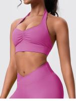 Lemon-conjunto deportivo de Yoga para mujer, mallas cortas de cintura alta y cuello redondo, sujetador cruzado, 2 piezas - details 6