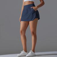 Faldas de tenis falsas de dos piezas con forro y bolsillos para mujer, pantalones cortos deportivos, bloque de sensación cero, ajuste delgado, elásticos, suaves, para yoga - details 25