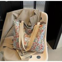 Bolso de Hormigas Florales Vintage Bolso de Mano de Estilo Mori con Capacidad Grande, Cinturón Suave, Cierre de Cremallera, Azul Ideal para Mujeres, Work, Compras, Llevamiento Diario - details 5