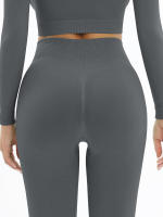 Mallas de Yoga sin costuras para mujer, pantalones deportivos de cintura alta, Leggings de gimnasio, pantalones de entrenamiento de realce, Leggings para correr y Fitness - details 32