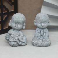 Estatua de piedra de Buda, monjes budista pequeño, figuritas de budismo tibetano, adorno de jardín Zen, meditación, decoración del acuario del hogar - details 3