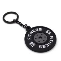 Mini llavero con placas de barra a la moda, llavero con placas de barra creativas de simulación, joyería con mancuernas, regalos colgantes de la serie Fitness - details 3