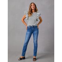 Vaqueros azules de mezclilla para mujer, pantalones de moda 2025, talla mediana, corte recto y ajustado - details 2