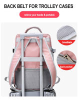 Gimnasio Mujeres Estudiantes con carga USB Bolso de hombro de nailon Capacidad 20-50 litros Ideal para computadora portátil Escuela y uso diario - details 4