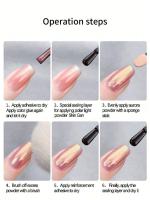 0,5g/tarro de polvo para uñas efecto espejo esmalte de Gel holográfico manicura brillo cromo, 5 colores para decoración de diseño de uñas DIY - details 11