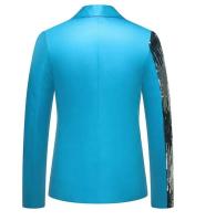 Blazer de lentejuelas con estilo para hombre, Chaqueta de traje ajustada, abrigo - details 9