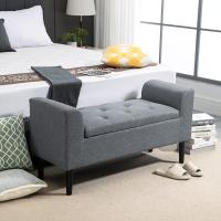 Mueble de Almacenamiento Multifuncional Pieza de Almohada Desmontable con Patas 116x44x58 cm Gris - details 1