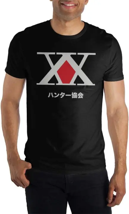 Camiseta negra de manga corta para hombre, Hunter X Hunter - 1