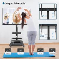 Soporte TV Ruedas para Pantallas de Plasma/LCD/LED de 30-70 Pulgadas hasta 40 kg, Soporte TV Suelo con 6 Ajustes de Altura Ajustable de Vidrio Templado de 3 Niveles, MAX VESA 600x400 mm - details 1