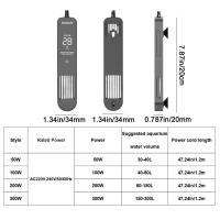 Control inteligente 20-35 de la varilla de calefacción del tanque de peces digital de la exhibición LCD ° Calentador sumergible para acuario C con ventosa - details 0