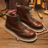 Cuero genuino de alta gama, piel de vaca de primera capa, transpirable, botas de hombre con suela blanda, zapatos de piel de vaca pura. - details 2