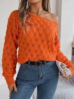 Suéter Casual de Invierno-Otoño Cuello Oblicuo, Manga Larga, Moda para Mujeres en Rosa - details 25