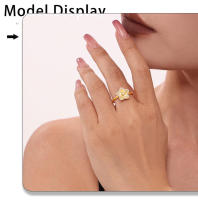 Elegante Anillo de Ovalado Recorte Placa Cubic Zirconia Anillo de Boda Mujeres Joyería Fina Metal Anillo de Acero Inoxidable - details 5