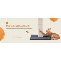 FEANDREA Poste para rascar Plataforma de tela de felpa 40 x 30 Árbol para gatos, altura 68 cm, poste de sisal, con pompón, gris oscuro PCA022G01 - details 10