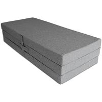 Colchón plegable viscoelástico con cierre y asa 120 x 190 x 10 cm con espuma D25 extra firme en loneta premium gris para furgonetas, viajes o invitados - details 5