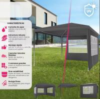 Carpa de Fiesta Robusta Panel Lateral de 3x3m Pabiloncito de Jardín Impermeable con Ventanas - details 5