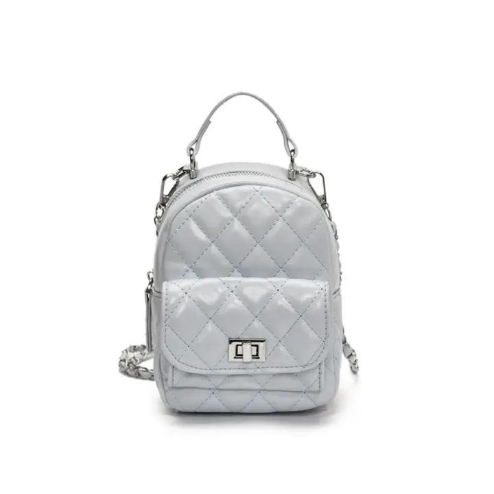 Moda pequeña fragancia textura portátil pequeña mochila diamante cadena de alto sentido versátil mochila diaria - 1