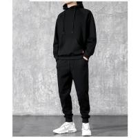 Traje deportivo informal para hombre, sudadera gruesa forrada de lana, conjunto de una sola pieza, conjunto de 2 piezas, Otoño e Invierno - details 3