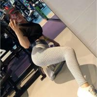 Pantalones de Yoga de cintura alta con forma de panal, mallas push-up sin costuras, mallas elásticas para gimnasio, ropa de entrenamiento transpirable - details 10