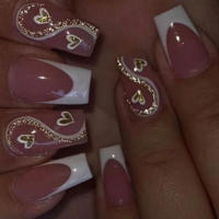 Set De Uñas Postizas Cortas Francés Minimalista Con 1 Jalea Y 1 Archivo De Uñas 24 PCs Uñas De Tiras Estilo Jelly Y Minimalista - details 33