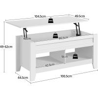 Mesa de Café de Madera Elevable Diseño Moderno para Sala Tamaño 104,5 x 49,5 x (49-61,5) cm Gris - details 20