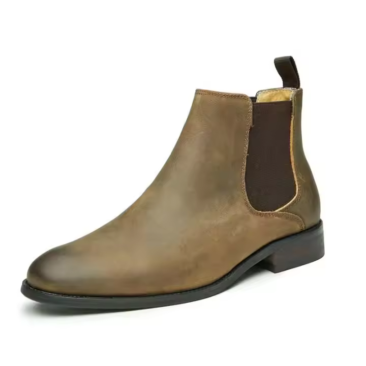 Zapatos de vestir de caña alta estilo cuero Botines de hombre Chelsea casuales de moda - 1