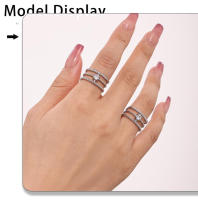 Shang Cadena Mujeres Anillo Hueco Gold Inoxidable Maple Circonita Diseño Multicapa Anillo Abierto Fashion Boda Estética Gift Judío - details 3