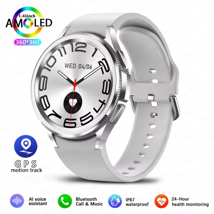 Galaxy Watch 6 Reloj Inteligente Clásico para Hombre, GPS, Deportes, Fitness, Salud de la Mujer, Resistente al Agua, Bluetooth, Llamada, 2024 - 1