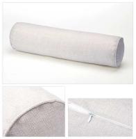 Almohada cilíndrica de lino y algodón, cojín de cabecera de sofá de oficina, extraíble y lavable, Color sólido - details 18