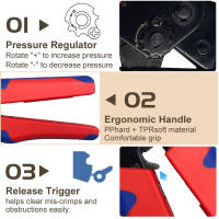 Alicates de Crimping de Electricidad ERGONÓMICOS Herramienta de Crimping de Cable de Ratchet para Automóviles con Términos de Barril Abierto de 600PCS - details 1