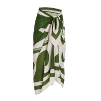 Conjunto de traje de baño con falda para la playa, traje de baño sexy con estampado de gasa para mujer, cubierta del vientre y espalda descubierta, una pieza, novedad de 2025 - details 2
