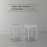 Sólida y Firme - Estructura Color Aluminio y Asiento en Polipiel - Color del Asiento: Gris. Contenido - details 2