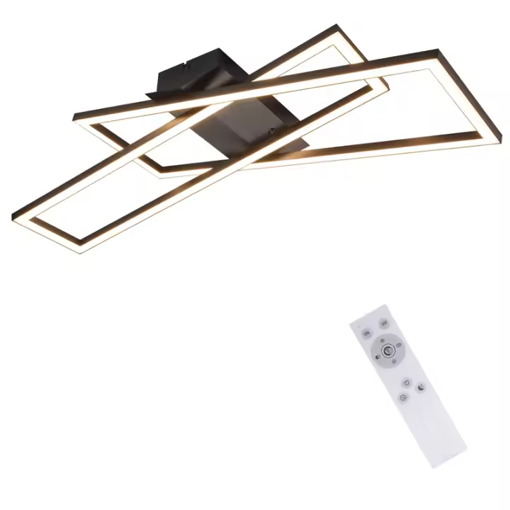 CBJKTX Luz de techo LED negra 36W regulable para sala de estar, oficina, habitación infantil - 1