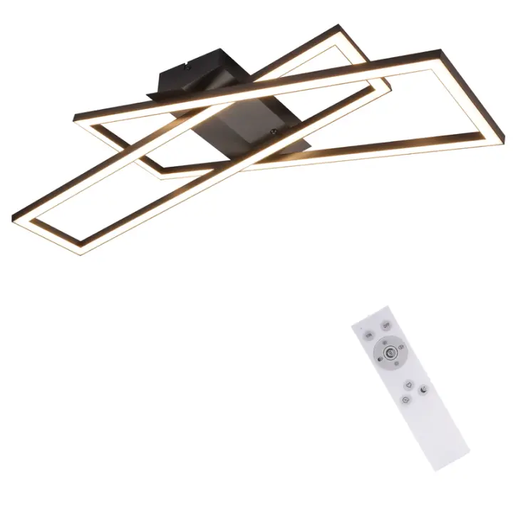 CBJKTX Luz de techo LED negra 36W regulable para sala de estar, oficina, habitación infantil - 1